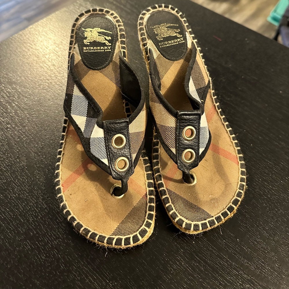 Burberry Wedge Espadrille Sandal